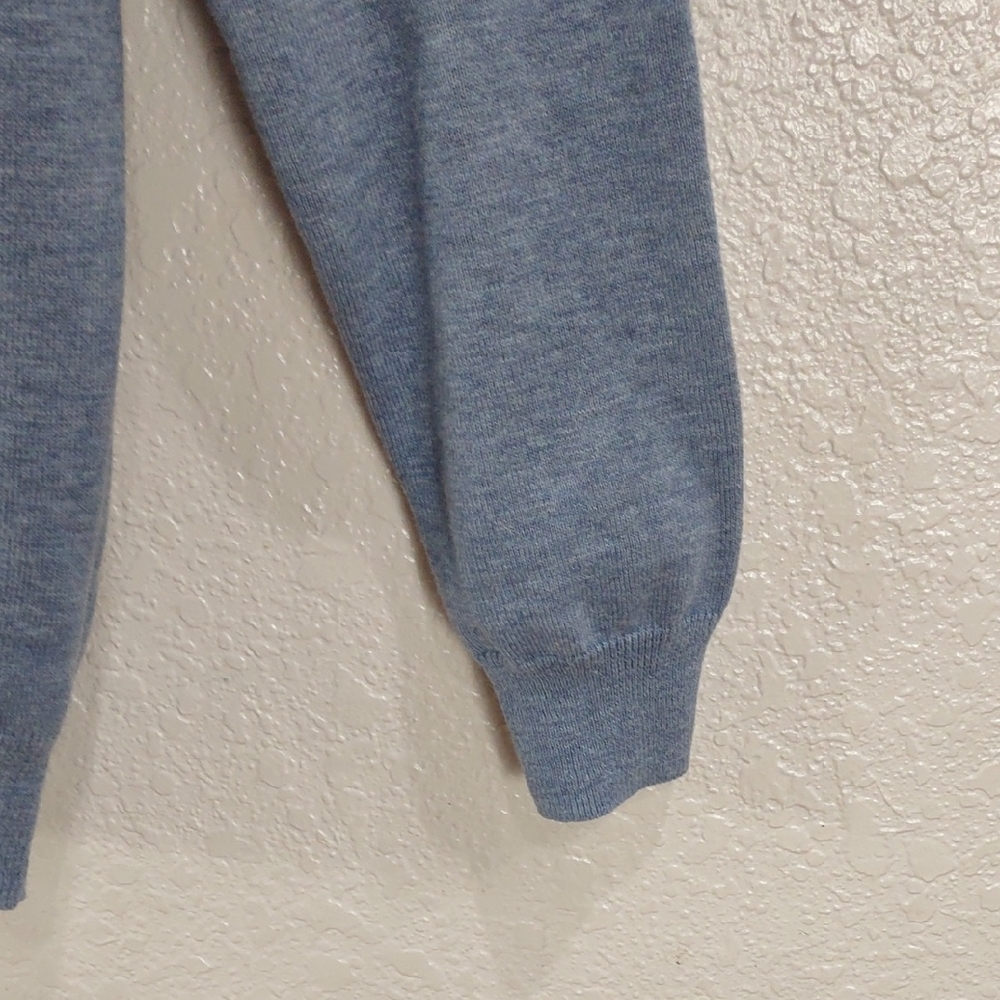 J.CREW 100%Cotton Men's Blue V-Neck Sweater - Picture 4 of 15